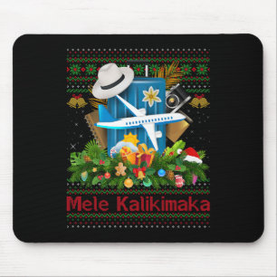 Ugly Christmas Sweaters Hawaiian Vacation Mele Kal Mouse Pad