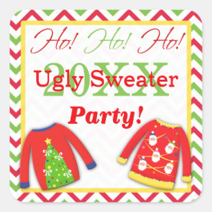 Ugly Christmas Sweaters Ho! Ho! Ho! Sticker