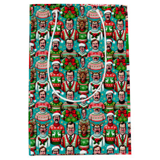 "Ugly" Christmas Sweaters with Humourous Patterns Medium Gift Bag