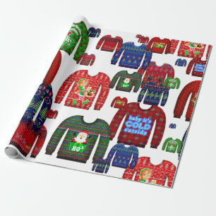ugly christmas sweaters wrapping paper