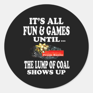 Ugly Christmas T Shirt Naughty Kid Men Women Lump Classic Round Sticker