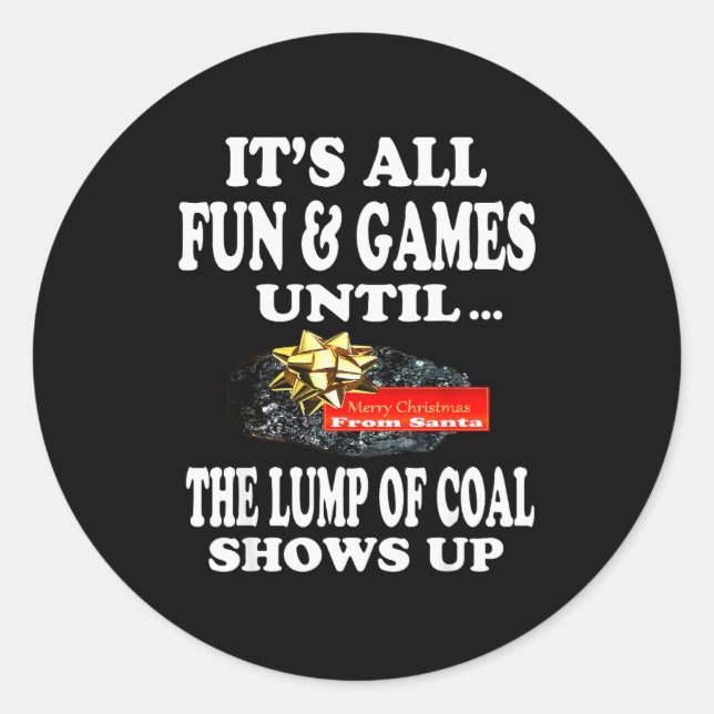 Ugly Christmas T Shirt Naughty Kid Men Women Lump  Classic Round Sticker (Front)