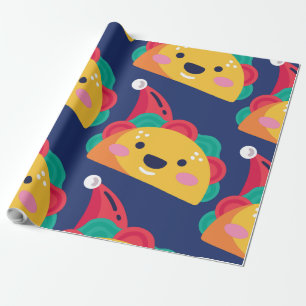 ugly christmas taco santa claus wrapping paper