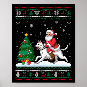 Ugly Christmas Tree Lights Xmas Santa Riding Akbas Poster