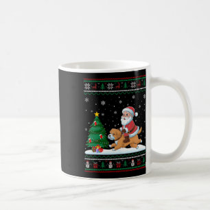 Ugly Christmas Tree Lights Xmas Santa Riding Malti Coffee Mug