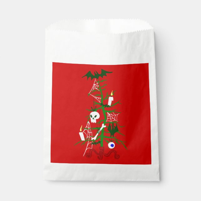 ugly christmas tree skull bat favour bag (Front)