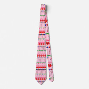 Ugly Christmas Tropical Pink Flamingos on Pink Tie