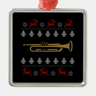 Ugly Christmas - Trumpet Metal Ornament