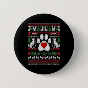 Ugly Christmas Veterinarian Animals Dogs Cats Merr 6 Cm Round Badge