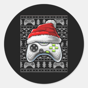 Ugly Christmas Video Game Controller Christmas Gam Classic Round Sticker