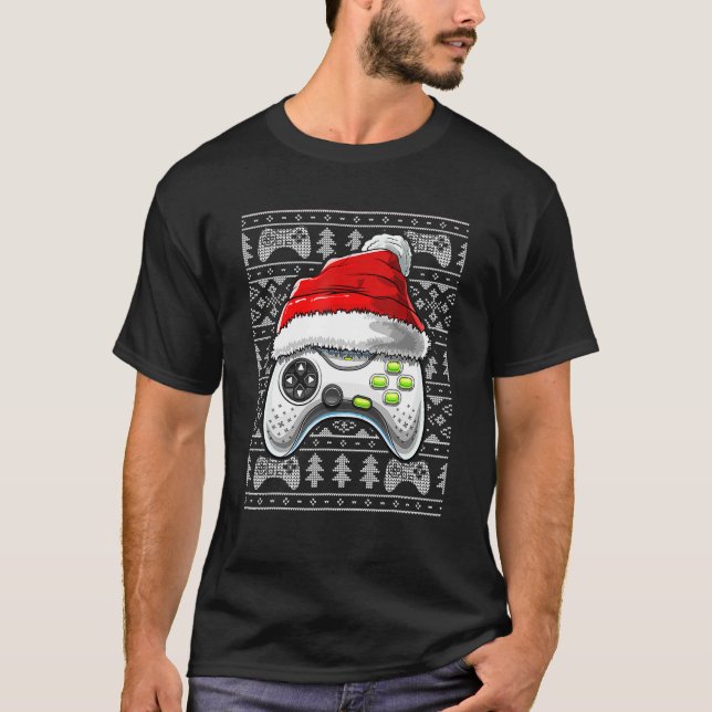 Ugly Christmas Video Game Controller Christmas Gam T-Shirt (Front)