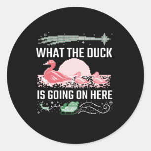 Ugly Christmas - What The Duck Classic Round Sticker
