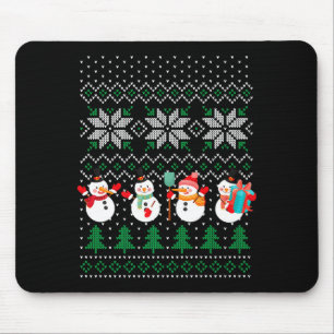 Ugly Christmas Xmas Tree Snowman Santa Claus New Y Mouse Pad