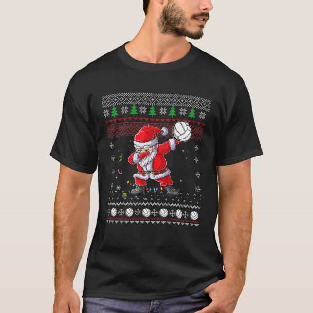 Ugly Dabbing Santa Christmas Volleyball - Sport Xm T-Shirt (Front)