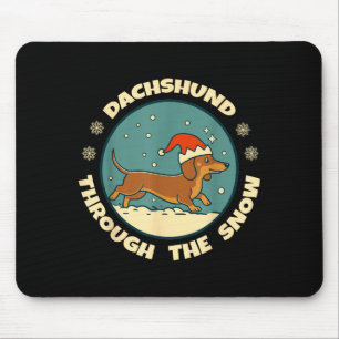 Ugly Dachshund Christmasthrough The Snow Gift Chri Mouse Pad