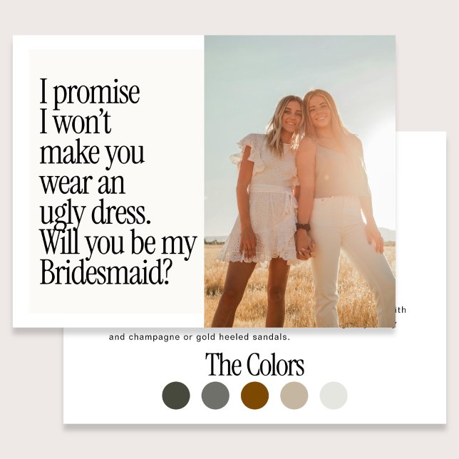 Ugly Dress Retro Photo Be My Bridesmaid Postcard (Creator Uploaded)