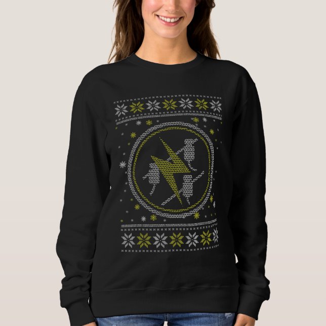 Ugly Electrician Motif Christmas Time Christmas Ev Sweatshirt (Front)