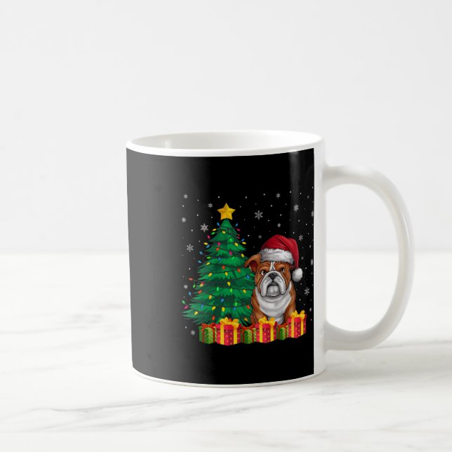 Ugly English Bulldog Santa Hat Christmas Lights Do Coffee Mug (Right)