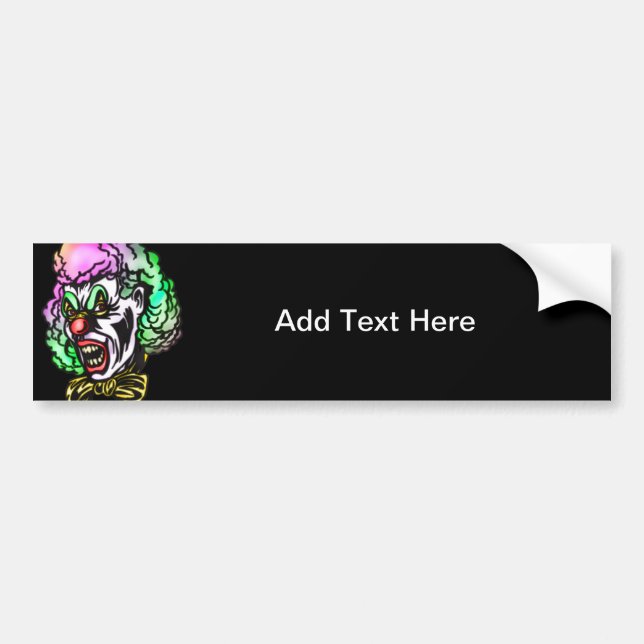 Ugly Evil Clown Bumper Sticker (Front)