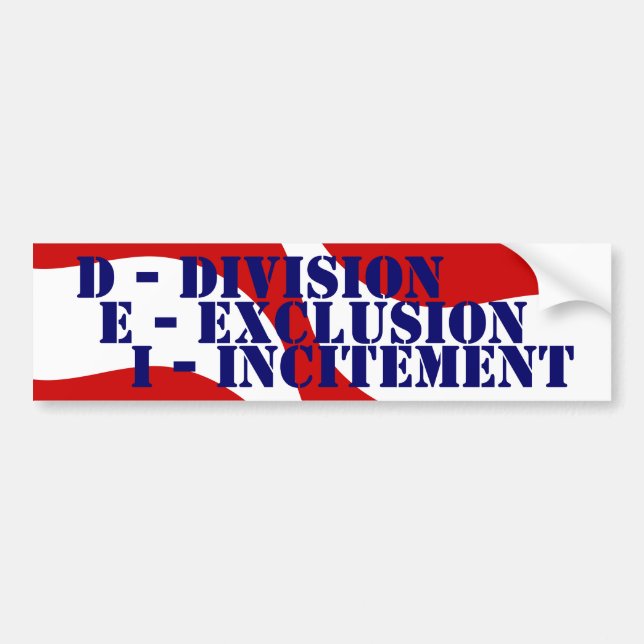 Ugly face of DEI Division exclusion incitement  Bumper Sticker (Front)