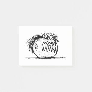 Ugly fantasy monster drawing post-it notes