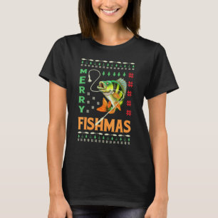 Ugly Fishing Christmas Bass Fish Merry Fishmas T-Shirt