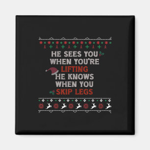 Ugly Funny Christmas Sweater Style Lifting Fitness Magnet