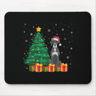 Ugly Great Dane Santa Hat Christmas Lights Dog Lov Mouse Pad