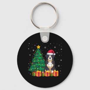 Ugly Greater Swiss Mountain Santa Hat Xmas Lights Key Ring