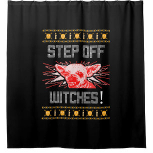 Ugly Halloween Sweater Chihuahua Step Off Witches Shower Curtain