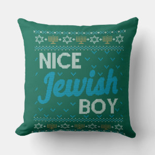 Ugly Hanukkah Nice Jewish Boy Matching Cushion