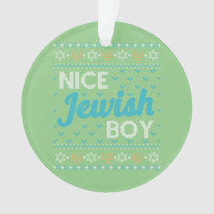 Ugly Hanukkah Nice Jewish Boy Matching Ornament