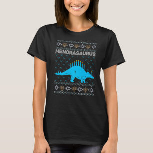 Ugly Hanukkah Sweater Dinosaur Menorah Dino