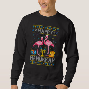 Ugly Hanukkah Sweater Flamingo Menorah Dreidel