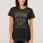 Ugly Hanukkah Sweater  Let's Get Lit Drinking Tee<br><div class="desc">Ugly Hanukkah Sweater  Let's Get Lit Drinking Tee 1.</div>