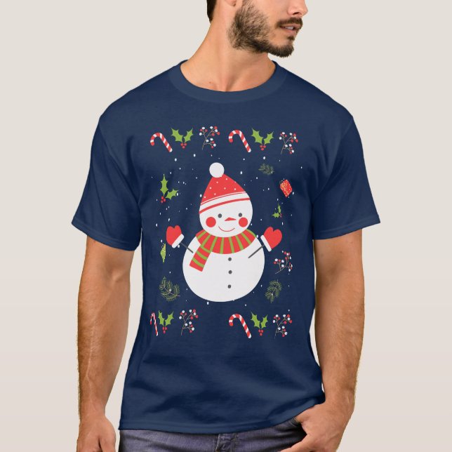 Ugly Holiday Sweater Cute Snowman (Front)