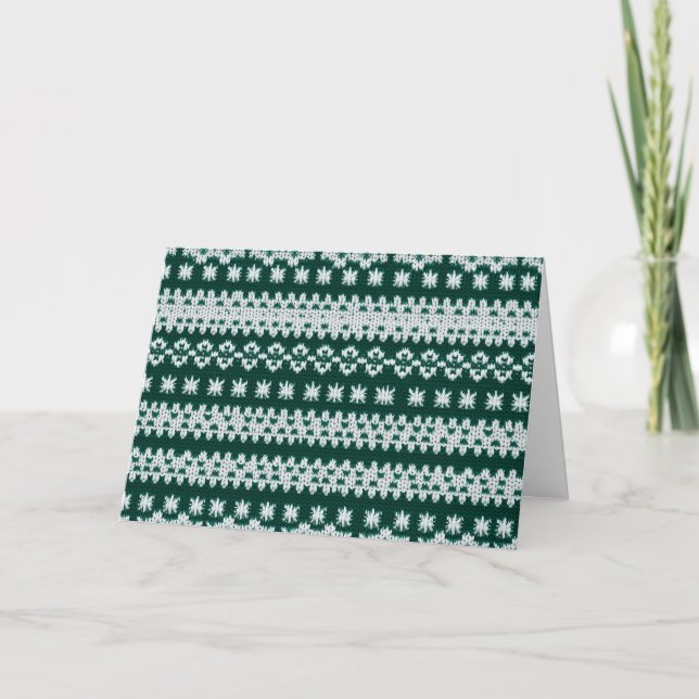 Ugly Holiday Sweater greeting card w/ custom text (Front)