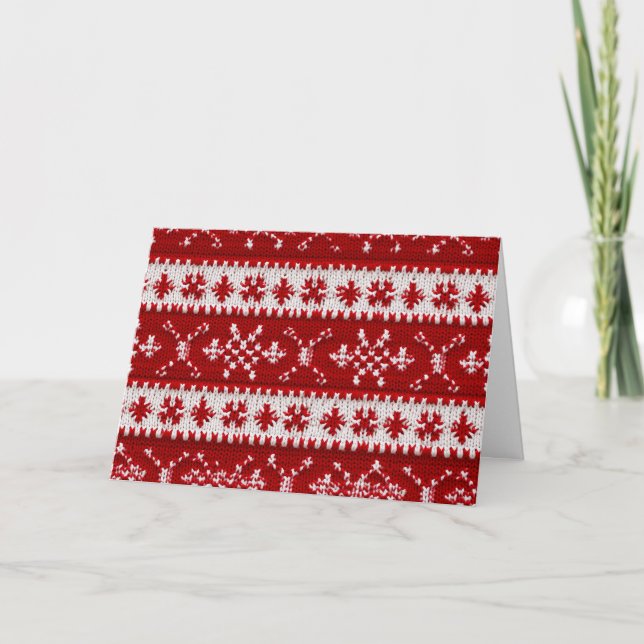 Ugly Holiday Sweater greeting card w/ custom text (Front)