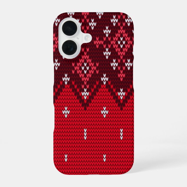Ugly Holidays Sweater Folk Pattern iPhone 16 Case (Back)