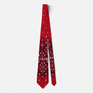 Ugly Holidays Sweater Folk Pattern Tie