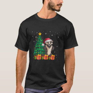 Ugly Honey Badger Santa Hat Christmas Tree Lights T-Shirt