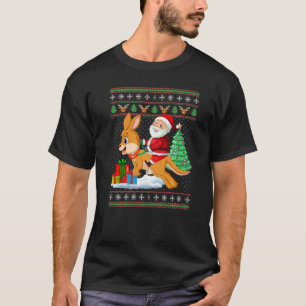 Ugly Kangaroo Xmas  Santa Riding Kangaroo Christma T-Shirt