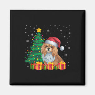 Ugly Lhasa Apso Santa Hat Christmas Lights Dog Lov Magnet