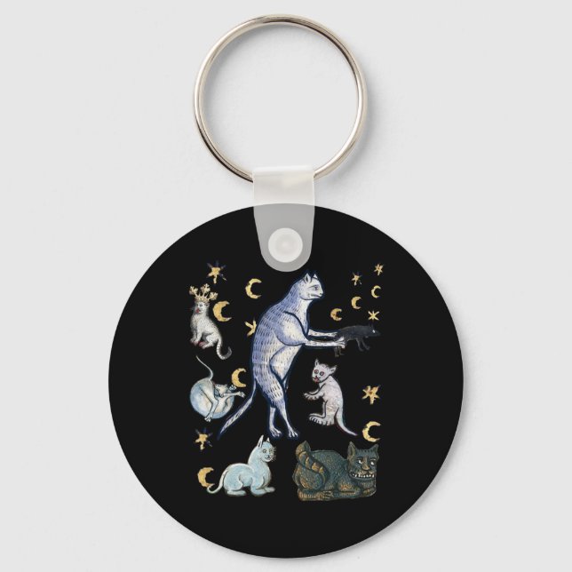 Ugly Mediaeval Cats  Key Ring (Front)