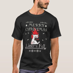 Ugly Merry Christmas Litter s Full Angry Cat T-Shirt