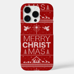 Ugly Merry Christmas Sweater Christian Nativity iPhone 16 Pro Case