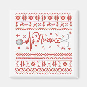 Ugly Merry Christmas sweater heartbeat Magnet