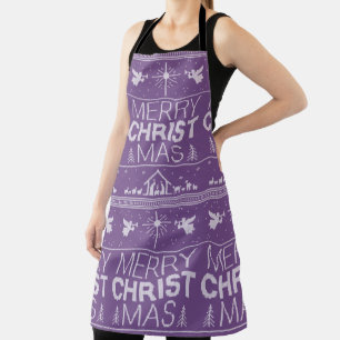 Ugly Merry CHRISTmas Sweater Religious Christian Apron
