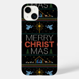 Ugly Merry CHRISTmas Sweater Religious Colourful C Case-Mate iPhone 14 Case