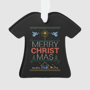 Ugly Merry Christmas Sweater Religious Colourful Ornament